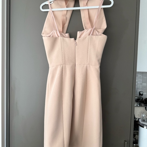 BCBGMaxAzria Marquise Bare Pink Split V-Neck Dress - Picture 9 of 14
